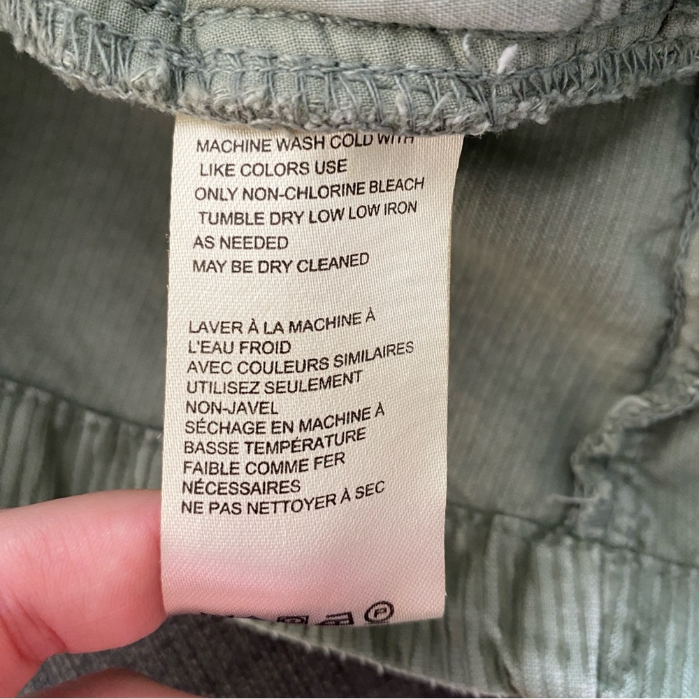 Free People Sage Green Corduroy Short Skirt Size 4 - Picture 8 of 9